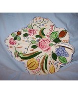 Vintage Blue Ridge-Southern Pottery Painted Floral Maple Leaf Cake Tray - $32.50