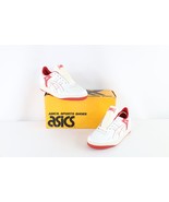 NOS Vintage 90s Asics Mens 11 Spell Out Outrage Lo Sneakers Shoes White Red - $197.95