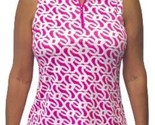 NWT Ladies GOTTEX GEO Hot Pink Sleeveless Mock Golf Tennis Shirt - M L &amp; XL - £39.53 GBP