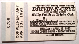 Drivin N Cryin Ticket Stub First Avenue Minneapolis April 13th 1993 Holly Faith - £8.93 GBP