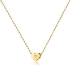 Heart Initial Necklaces for Girls Gifts 14K Gold Filled Heart Pendant Le... - £27.71 GBP