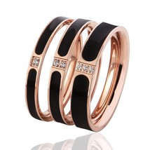1 Piece Top Quality Famous Brand Women Rings 3 Sizes Enamel And Crystal Ring Ele - £7.45 GBP