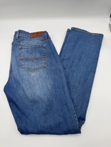 Lucky Brand Sofia Straight Jeans Women&#39;s 12 / 31 Long Blue Medium Wash Mid-Rise - £11.05 GBP