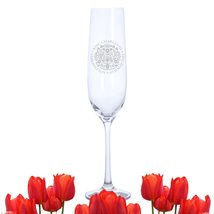 Engraved King Charles III Coronation Dartington Champagne Glass, Royal M... - $15.74+