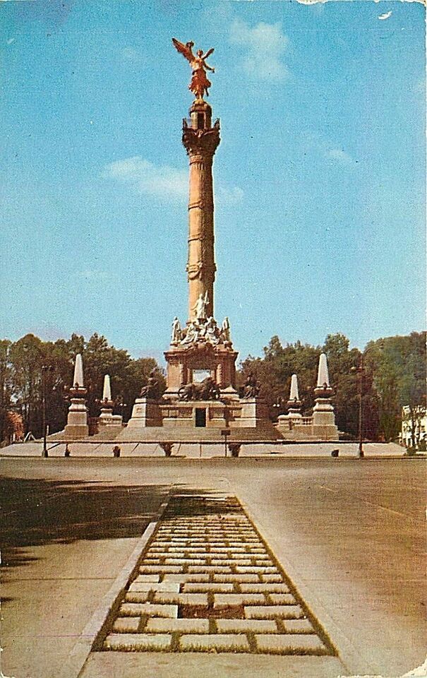 Chrome Mexico City Postcard P530 Dated 1953 Columna De la Independencia ... - $3.47