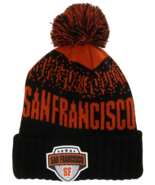 San Francisco City Name Rubber Patch Ribbed Winter Knit Pom Beanie (Blac... - £15.94 GBP