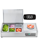 VEVOR Refrigerated Condiment Prep Station, 130W Countertop Refrigerated,... - $451.99