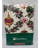 Christmas Holiday Ornaments Oval Vinyl Tablecover Flannel-Backed 52&quot; X 70&quot; - $26.96 CAD
