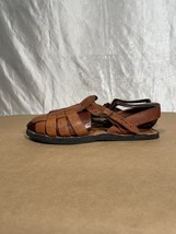 Men’s Brown Leather Sandals Men’s Size 8 Made In Mexico - £19.67 GBP
