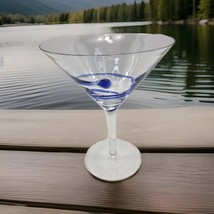 Block Manet Blue Drop Swirl Line One (1) Martini Cocktail Glass - $6.92