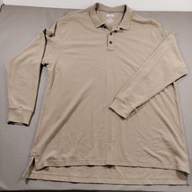 Duluth Trading Co Longtail T 100% Cotton Long Sleeve Polo Shirt 3XL Beig... - £26.42 GBP