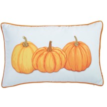 Pumpkin Trio Lumbar Decorative Throw Pillow Cover - £31.24 GBP