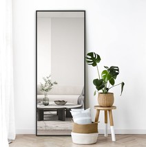 Full-Length Mirror With Stand, Neutype, 64&quot; X 21&quot; Black, Aluminum Alloy Thin - £89.38 GBP