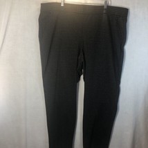 Lane Bryant Size 26/28R Grey Black Houndstooth Knit Pull-on Pants Zipper Pockets - £19.73 GBP