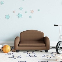 vidaXL Kids Sofa Brown Fabric (100% polyester), solid pine wood, plastic - $114.44