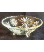 Clear Glass Footed Bowl Star Pattern Serving Bowl Decorative Centerpiece - £18.83 GBP