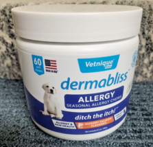 Vetnique Labs Dermabliss Seasonal Allergy chews for Dogs 60 Ct  EXP. 09/24 - £21.67 GBP