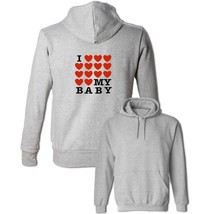 I love my baby Red Heart Print Sweatshirt Mens Womens Hoodies Graphic Hoody Tops - £20.91 GBP