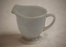 Vintage Gray Lustre Laurel by Anchor Hocking Fire King 3&quot; Footed Milk Creamer - £11.62 GBP