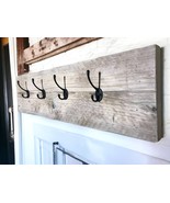 Wooden Coat Rack | Wall Mounted  | Recycled Rustic Solid Wood | THE DAVIS - $157.28 CAD