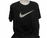Nike Men&#39;s XXL T Shirt Black Big Chest Swoosh Logo Dri-Fit Black 2XL - $14.39