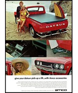 1972 Amco Car Accessories Datsun Pickup Beach Surfers Vintage Print Ad W... - $10.97