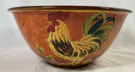Orange Rooster Large Bowl, Approximately 10.5&quot; wide and 5&quot; High - £27.89 GBP