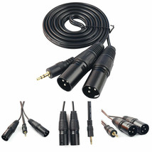 New 3.5Mm Jack To Dual Xlr Cable Male Audio Microphone Cord For Phone Laptop 5Ft - £19.17 GBP