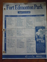 Fort Edmonton Park Alberta Canada Brochure 1998 - $2.99