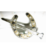 Antique Horseshoe and Nail Hat Lapel Pin 1&quot; Wide - £7.49 GBP
