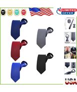 High-Quality Men&#39;s Zipper Necktie Set - 6 Classic Solid Colors for All O... - $67.13 CAD