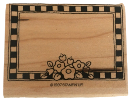 Stampin Up Checkerboard Bookplate Book Library Rubber Stamp 1997 Small F... - £7.98 GBP