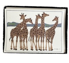 Giraffe Family 8 Note Cards Wendy Morgan Crane Creek Blank Art Stationery 1991 - £19.78 GBP
