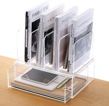 Clear Acrylic Office Organizer For Work, Hezone Clear Acrylic Desk Organizer And - £62.31 GBP