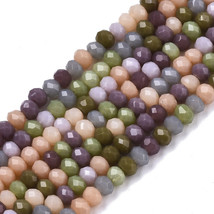 183 Bulk Beads Faceted Rondelle Mixed Lot Spacers 3mm Abacus Strand AB Plated - £5.33 GBP