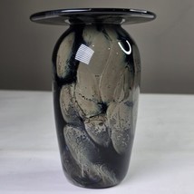 Blown Glass Art Vase Small 5.75in Taupe Blue Green Purple Elegant Décor ... - $200.00