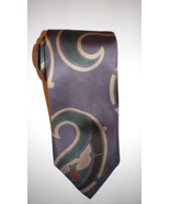 Yates &amp; Co London large mauve  paisley silk tie, handmade in England fre... - £29.68 GBP