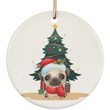 Cute Baby Pug Dog Ornament Christmas Gift Pine Tree Decor For Pet Puppy Lover - £11.80 GBP