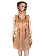 Bally leather sleeveless dress with hood F38, I40, USA8, UK34, XS - $320.00