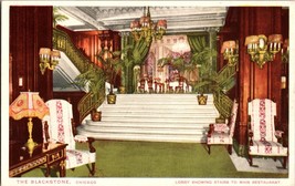 Vtg Postcard The Blackstone Hotel, Chicago, Lobby  Stairs to Main Restaurant - £5.31 GBP
