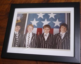 Vtg 70s 80s Prom Photo of Four MidWest American Corn Fed Teenage Boys Framed - £62.90 GBP