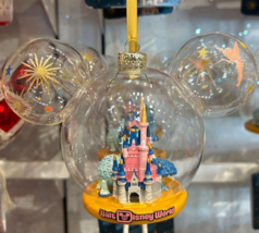 NEW 2024 Disney World 4 Park Mickey Ear Glass Ornament NWT Holiday Chris... - £39.95 GBP