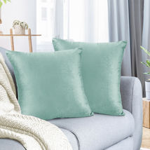 Mint 20&quot;x20&quot; Throw Pillow Covers Set 2 Sofa Velvet Cushion Cases - £22.22 GBP