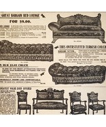 1900 Lounge Couch Furniture Advertisement Victorian Sears Roebuck 5.25 x... - $19.99