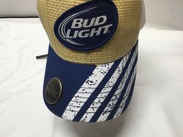 Bud Light Hat w/built in Bottle Opener Straw Trucker Hat Cap 2016 - £7.88 GBP