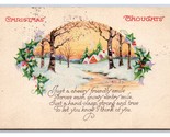 Natale Pensieri Invernale Orizzontale E Poesia DB Cartolina Z6 - $3.39