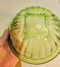 Green Uranium Glass Ribbed Small Mixing Bowl image 6