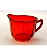 Ruby Glass Coffee Cream Pitcher, Ribbed, 6 Oz. Capacity, Syrup, Honey, V... - £10.95 GBP