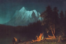 Mountainous Landscape by Moonlight by Albert Bierstadt Giclee Print + Ships Free - £31.36 GBP+