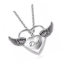 Angel Wing Urn Necklace Heart Love Cremation Memorial - £38.83 GBP